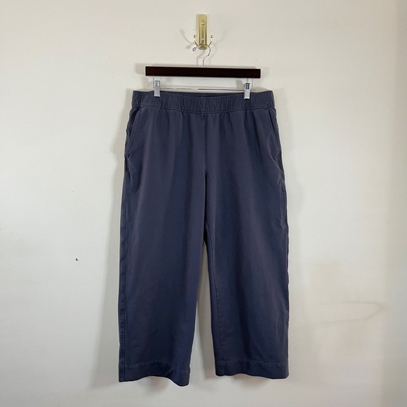 Orvis Pants - Orvis Wide Leg Cropped Pants Navy Elastic Waist Womens Lg Gorpcore Hiking Cargo